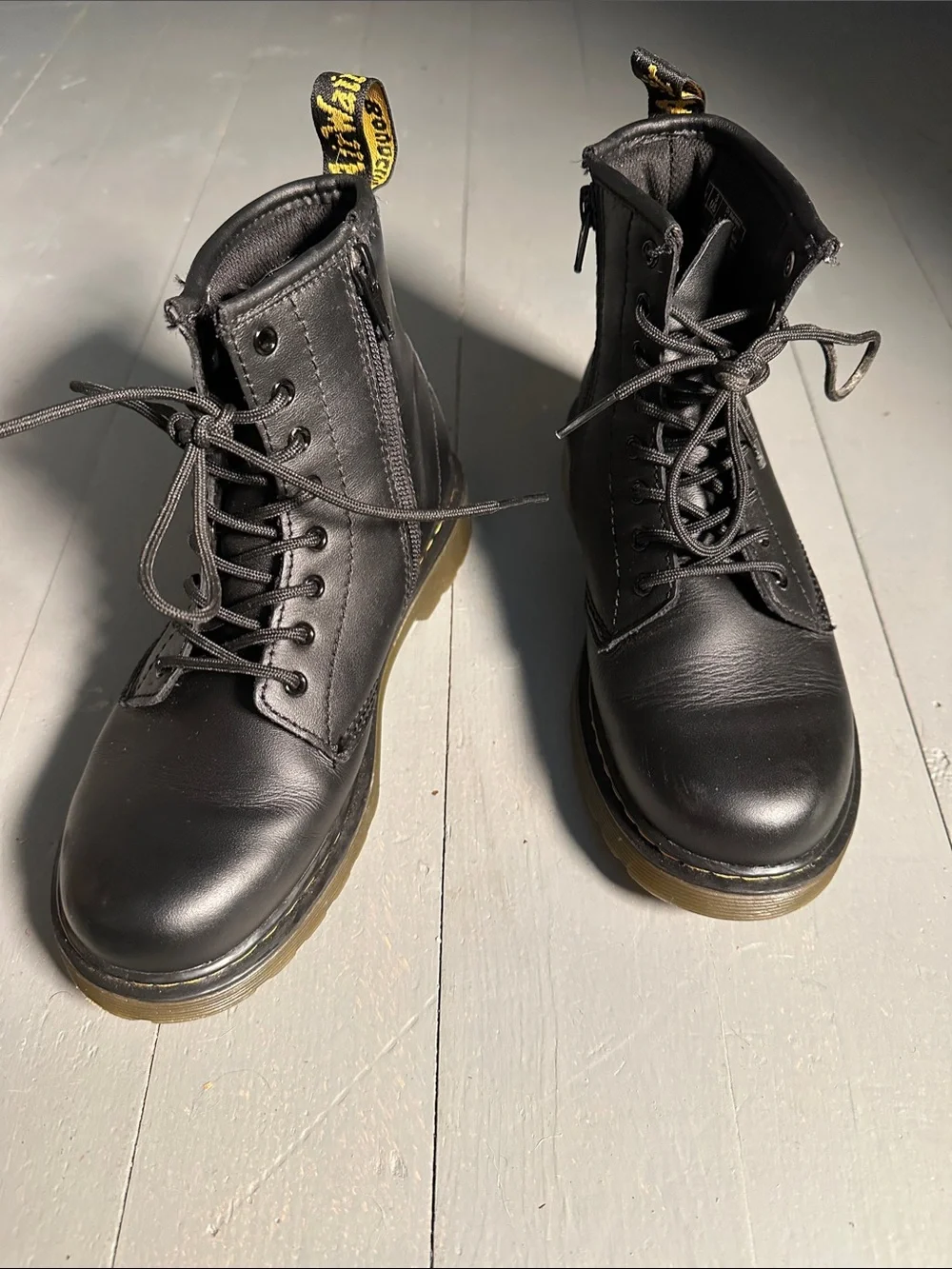 Dr. Martens Black Kids Lace-Up Combat Boots 1460